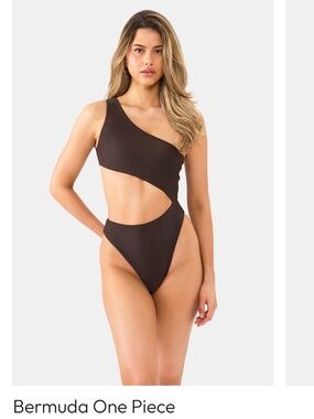 Nyud Swim Bermuda One Piece in Lungo (Dark Brown)